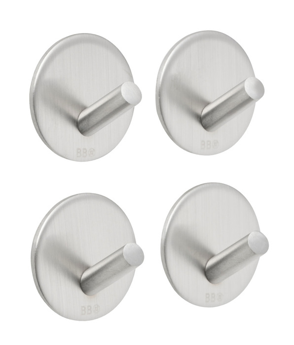 Enkel krok Ø30 mm 4 pk. - børstet stål